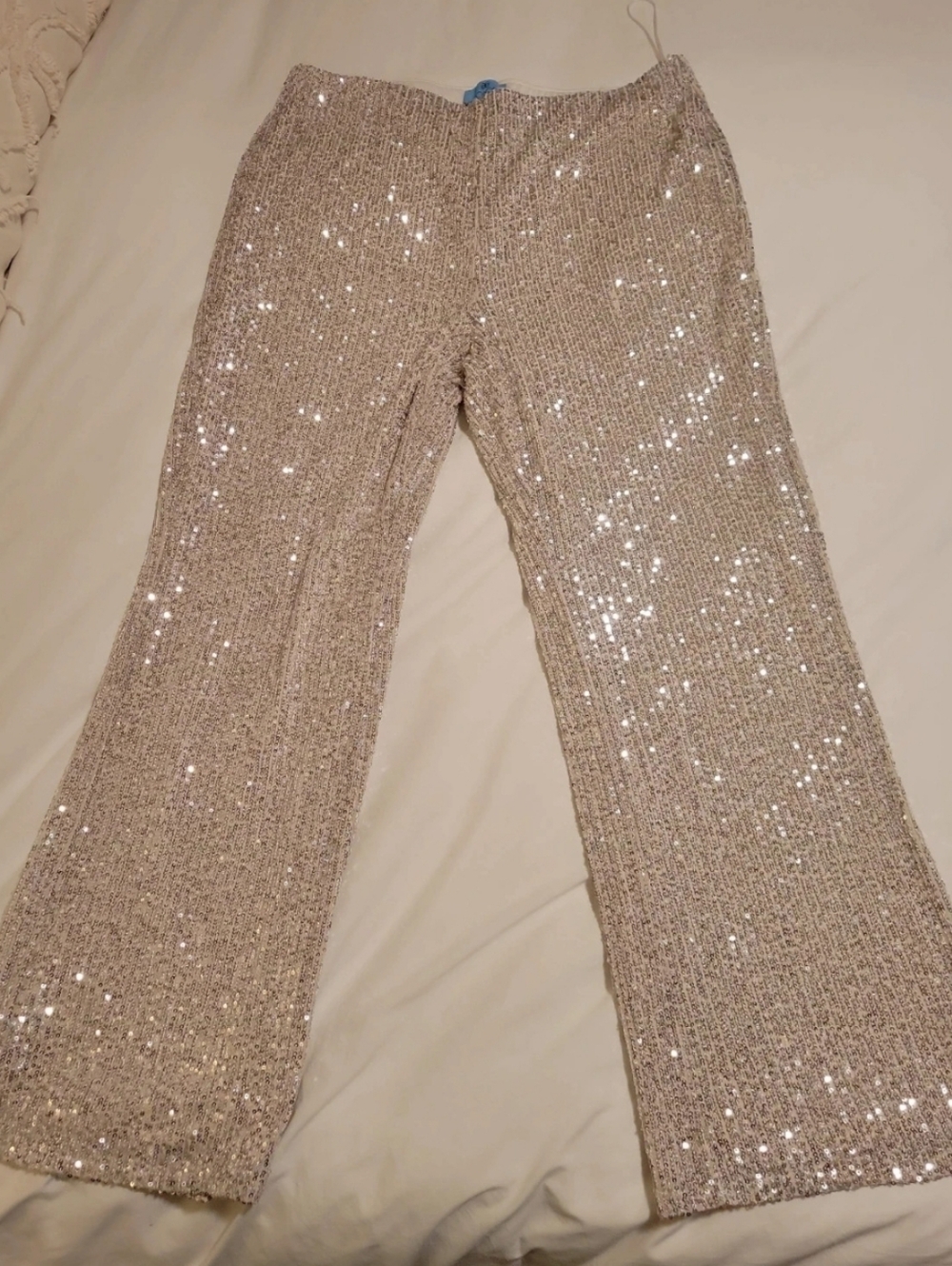 CeCe Sequined Skirt in Champagne Sparkle Size L